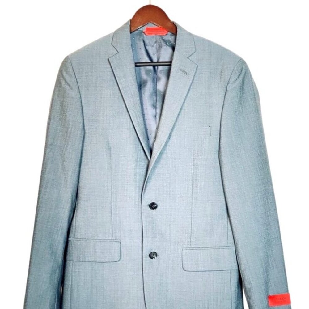Alfani Slim Fit Blue Gray Wool Blend Mens Suit Jacket 36R Tailored  Macys Exclus